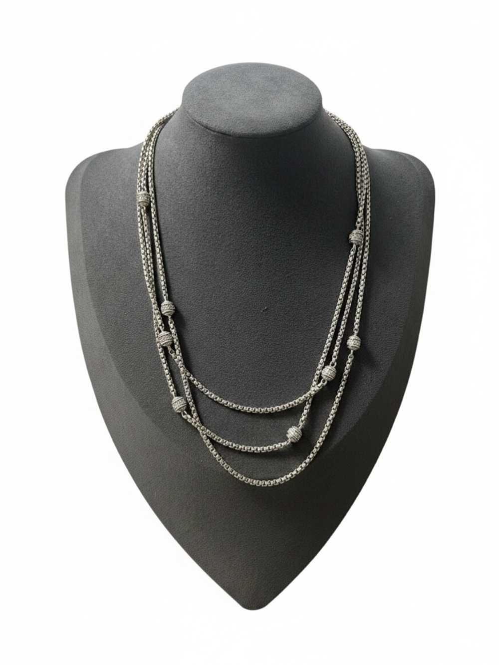 Layered Silver-Tone Multi-Strand Necklace - Women Jewelry